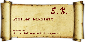 Stoller Nikolett névjegykártya